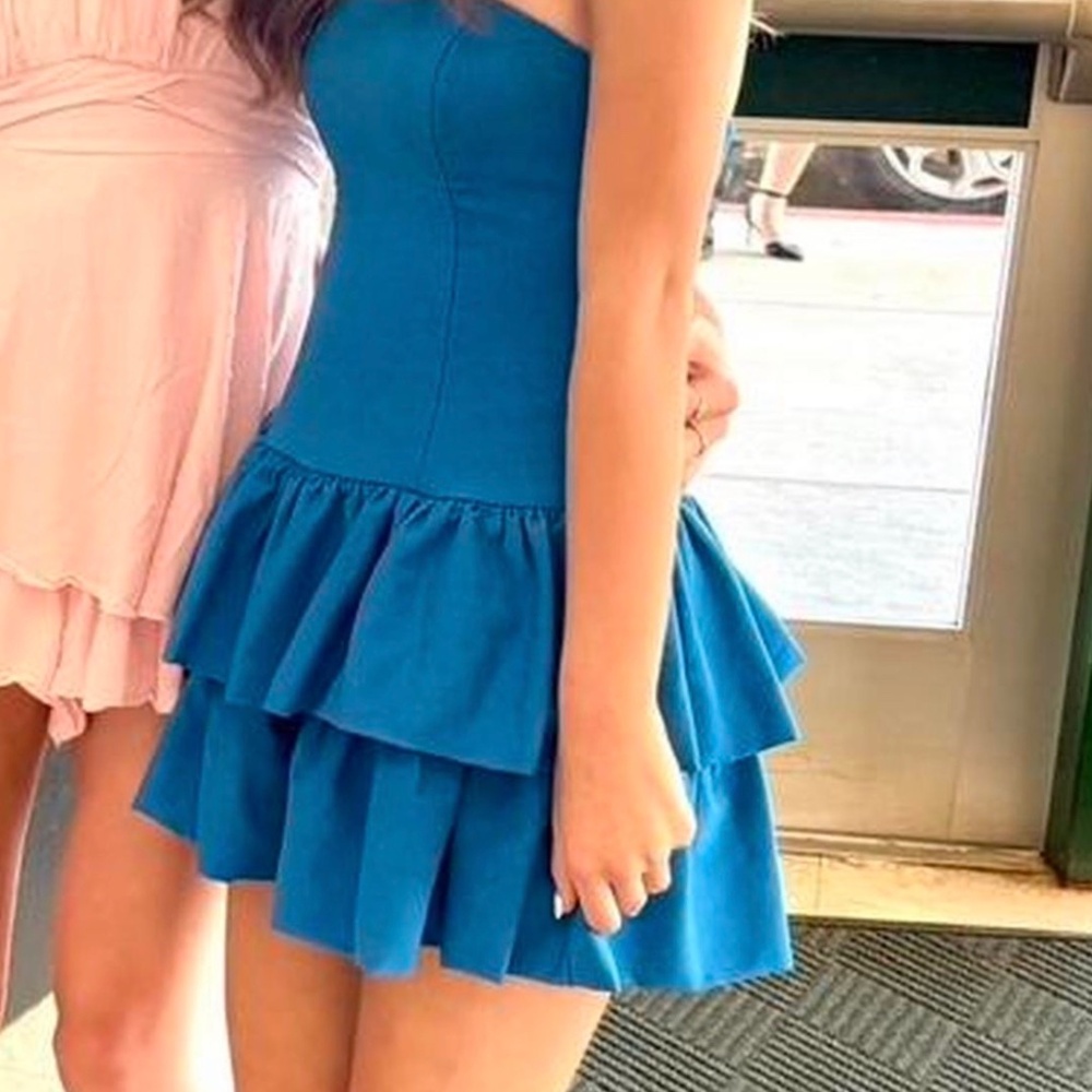 Blue mini drop waist dress Lucy in the sky